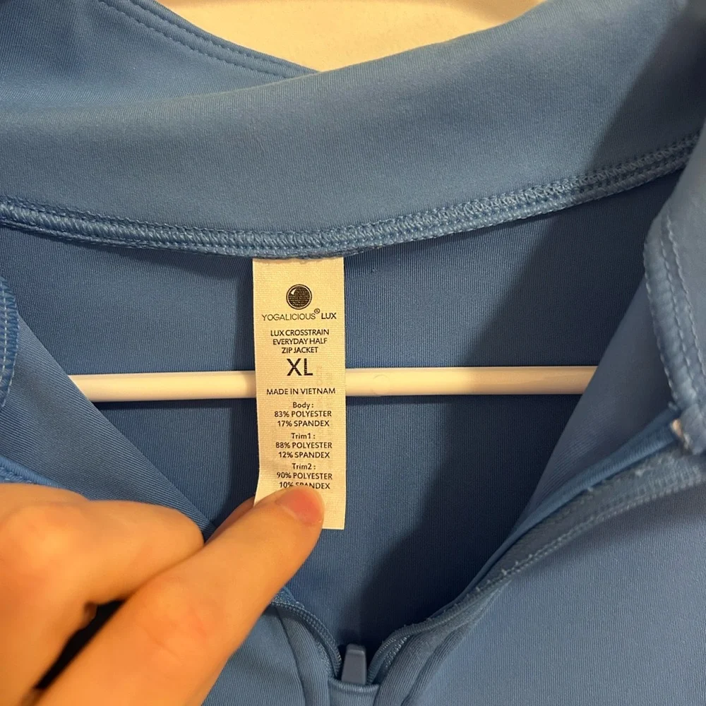 Yogalicious Women's Light Blue Quarter-Zip Sweatshirt - Picture 3 of 5